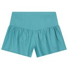 Girls Blue Flower Shorts Set, 1, hi-res