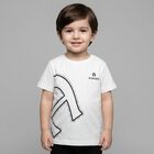 Younger Boys White Logo T-Shirt , 1, hi-res