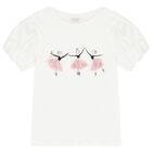 تيشيرت بنات بطبعه بالرينا باللون العاجى, 1, hi-res