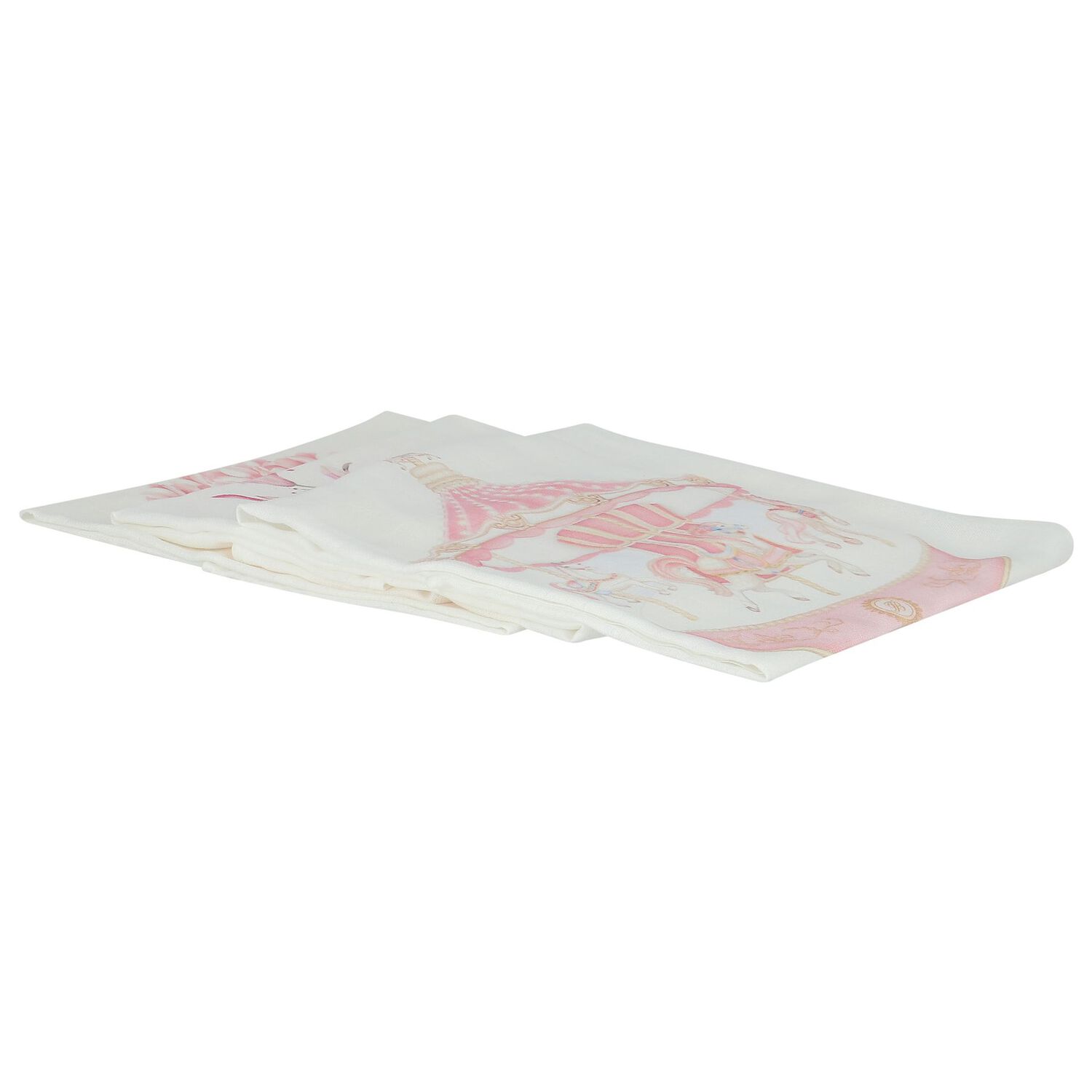 Baby Girls White & Pink Muslin Swaddles (3-Pack), 6, hi-res