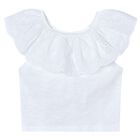 Girls White Lace Top, 2, hi-res