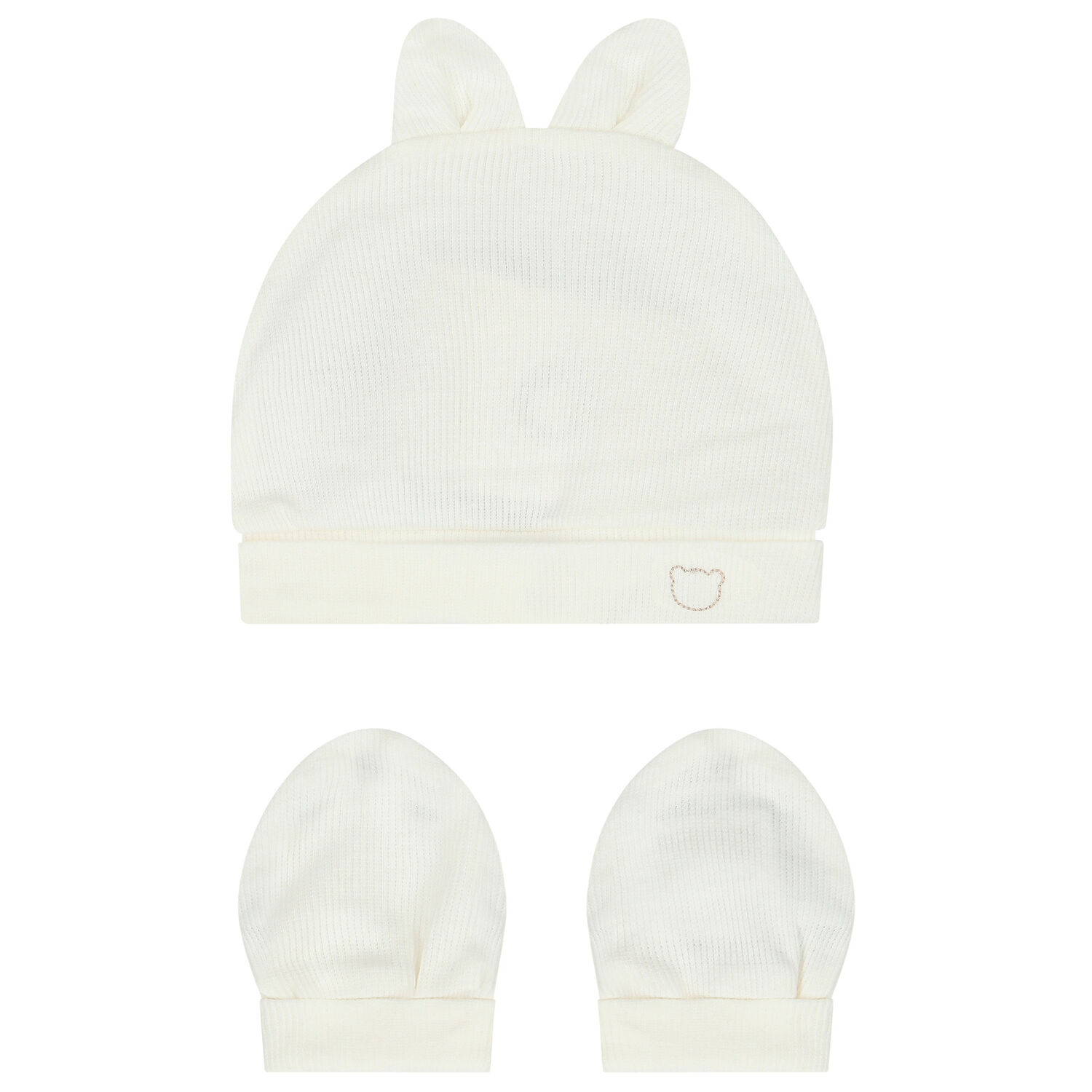 Ivory Baby Hat & Mittens Set, 1, hi-res image number null