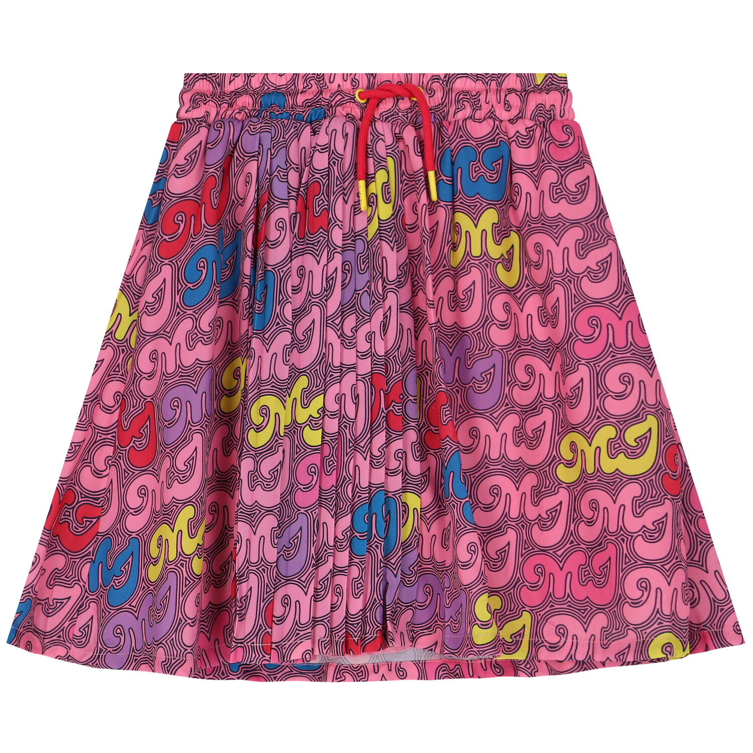 Girls Pink Logo Pleated Skirt, 1, hi-res