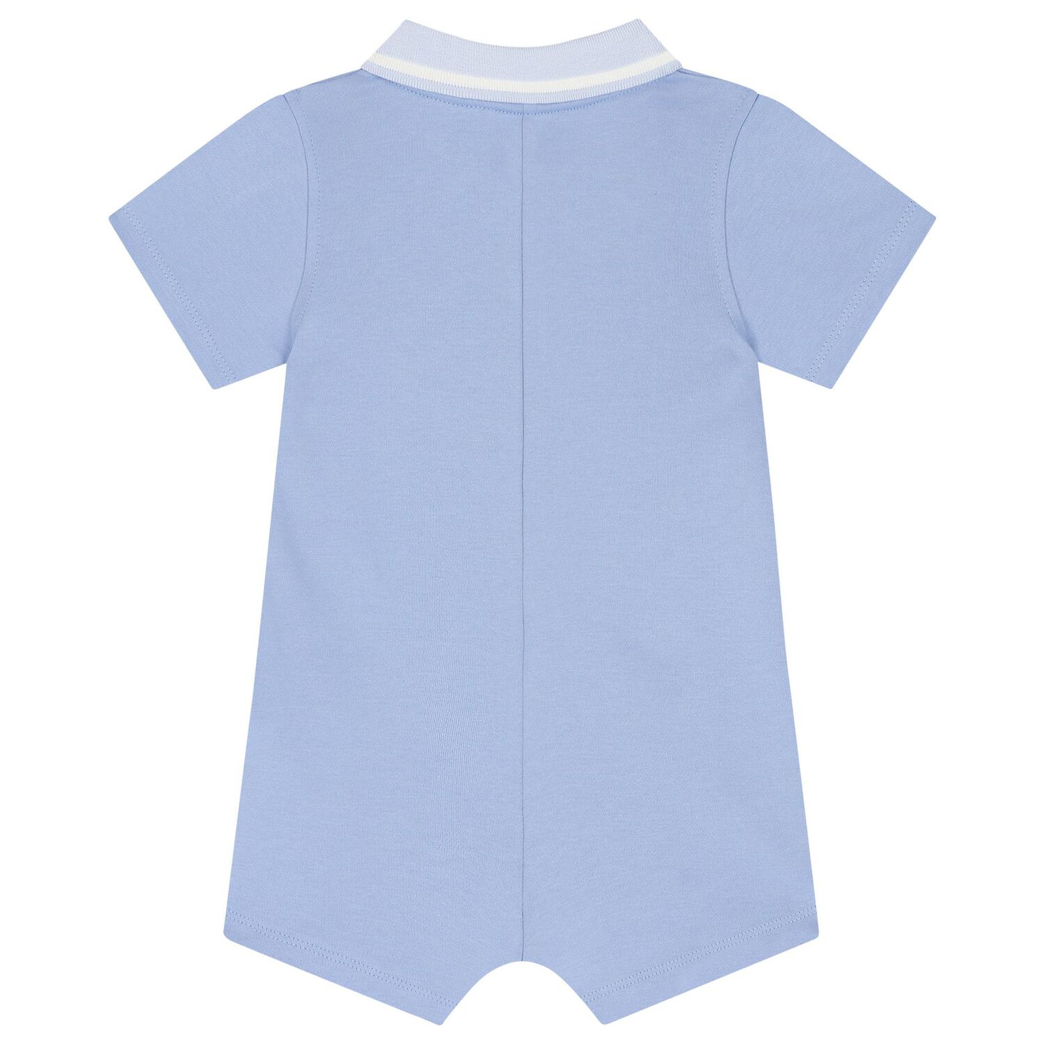 Baby Boys Blue Logo Romper, 1, hi-res