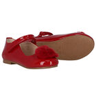Girls Red Fur Patent Leather Shoes, 1, hi-res