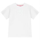 Boys White Cotton Logo T-Shirt, 1, hi-res
