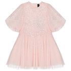 Girls Pink Sequin Tulle Dress , 1, hi-res