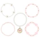 Girls Silver & Pink Bracelets ( 5-Pack ), 1, hi-res