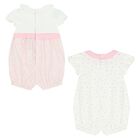Baby Girls Pink & White Rompers ( 2-Pack ), 1, hi-res