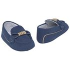 Baby Boys Blue Suede Pre Walker Moccasins, 2, hi-res