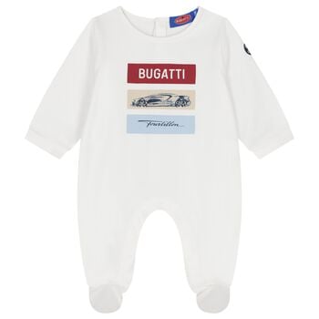Baby Boys White Logo Babygrow