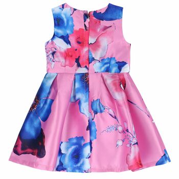 Girls Pink Printed Dress
