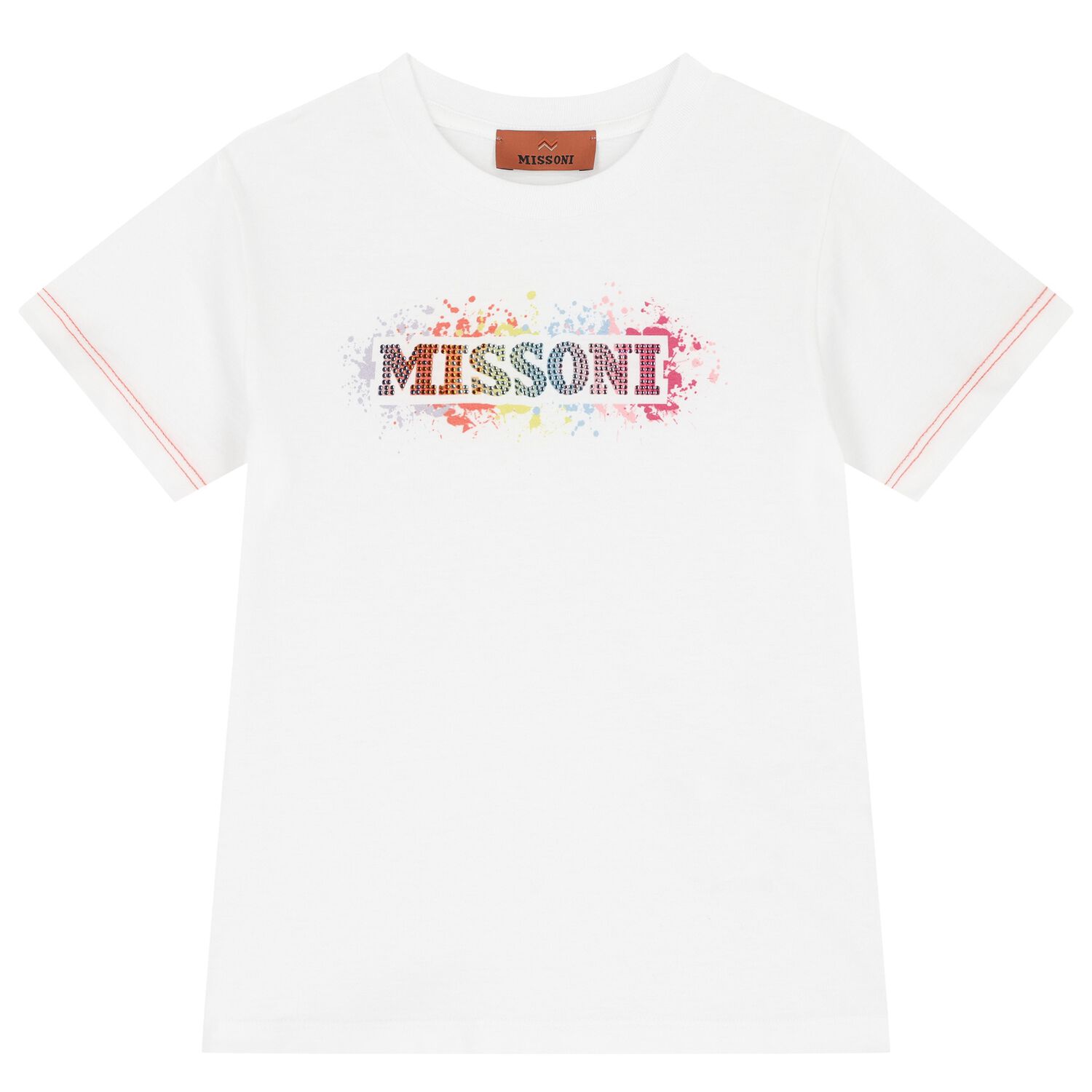 Girls White Logo T-Shirt, 1, hi-res
