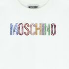 تيشيرت بشعار لامع باللون الابيض للبنات, 1, hi-res