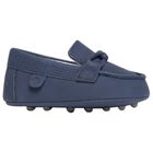 Baby Boys Navy Blue Leather Pre Walker Moccasins, 3, hi-res