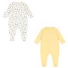 Ivory & Yellow Bunny Babygrows ( 2-Pack ), 3, hi-res