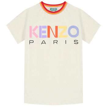 Girls Beige Logo Dress