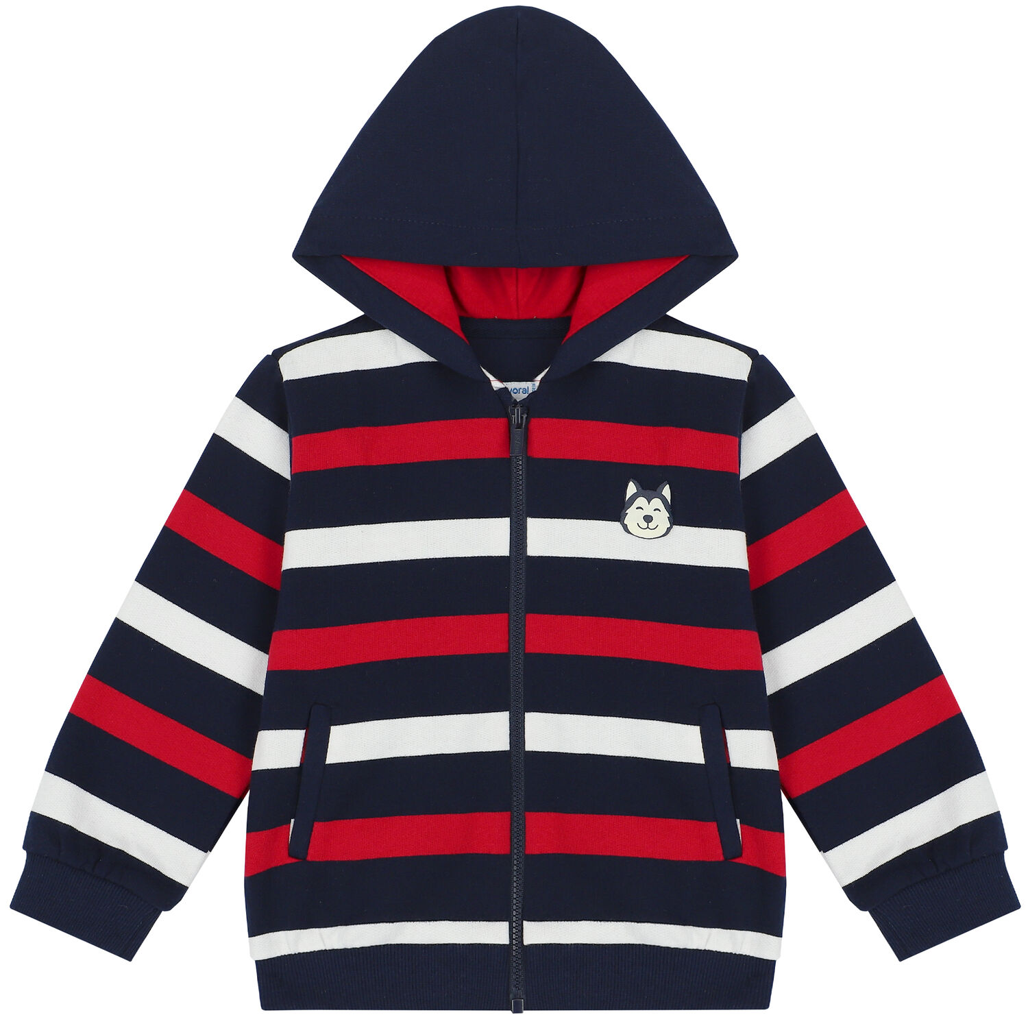 Younger Boys Red & Navy Tracksuit, 2, hi-res