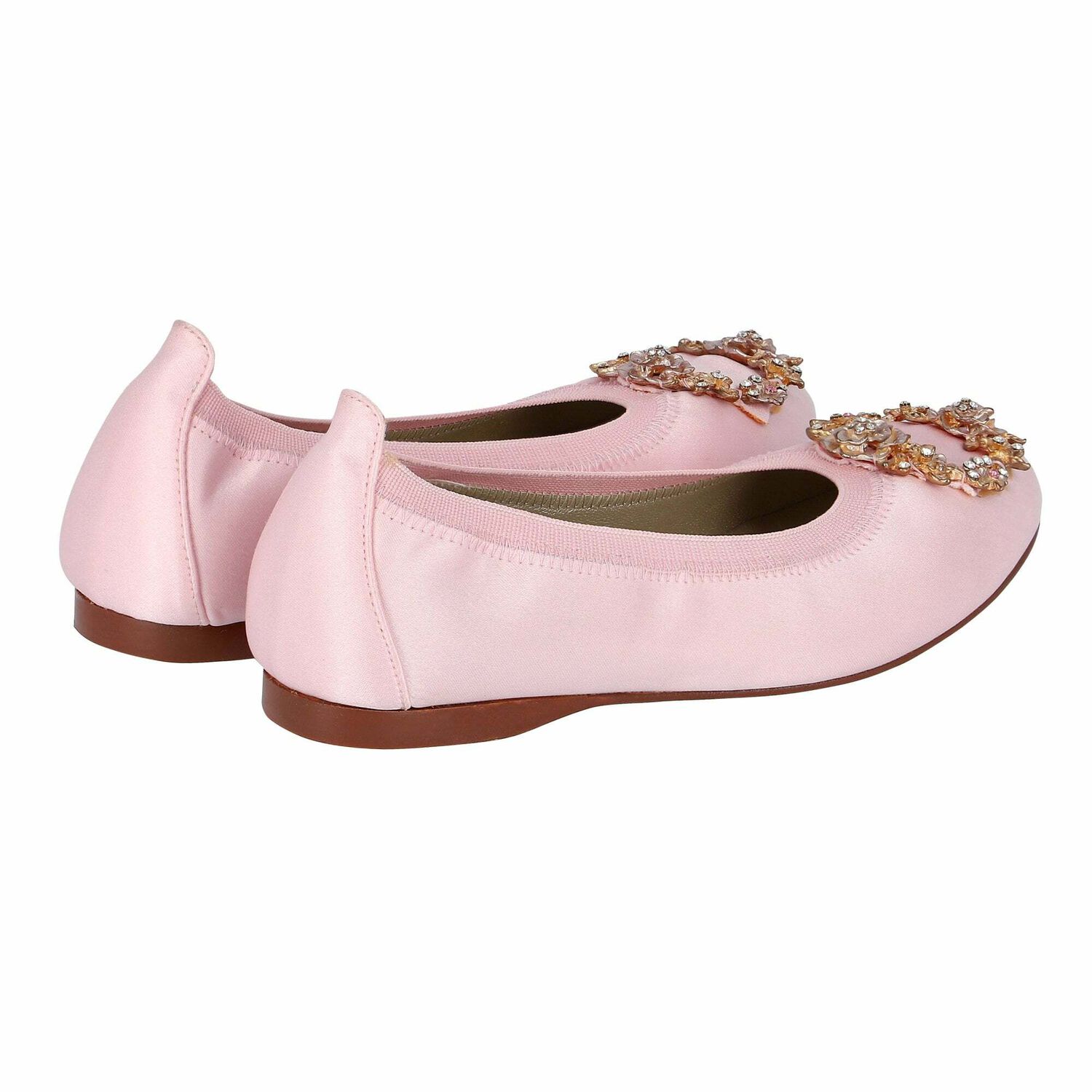 Girls Pink Satin Shoes, 1, hi-res