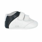 Baby Boys White & Navy Logo Pre Walker Shoes, 1, hi-res