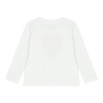 Baby Girls White Logo Long Sleeve Top