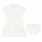 Baby Girls White Polo Dress Set, 2, hi-res