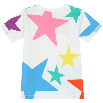 Girls White Stars Logo T-Shirt