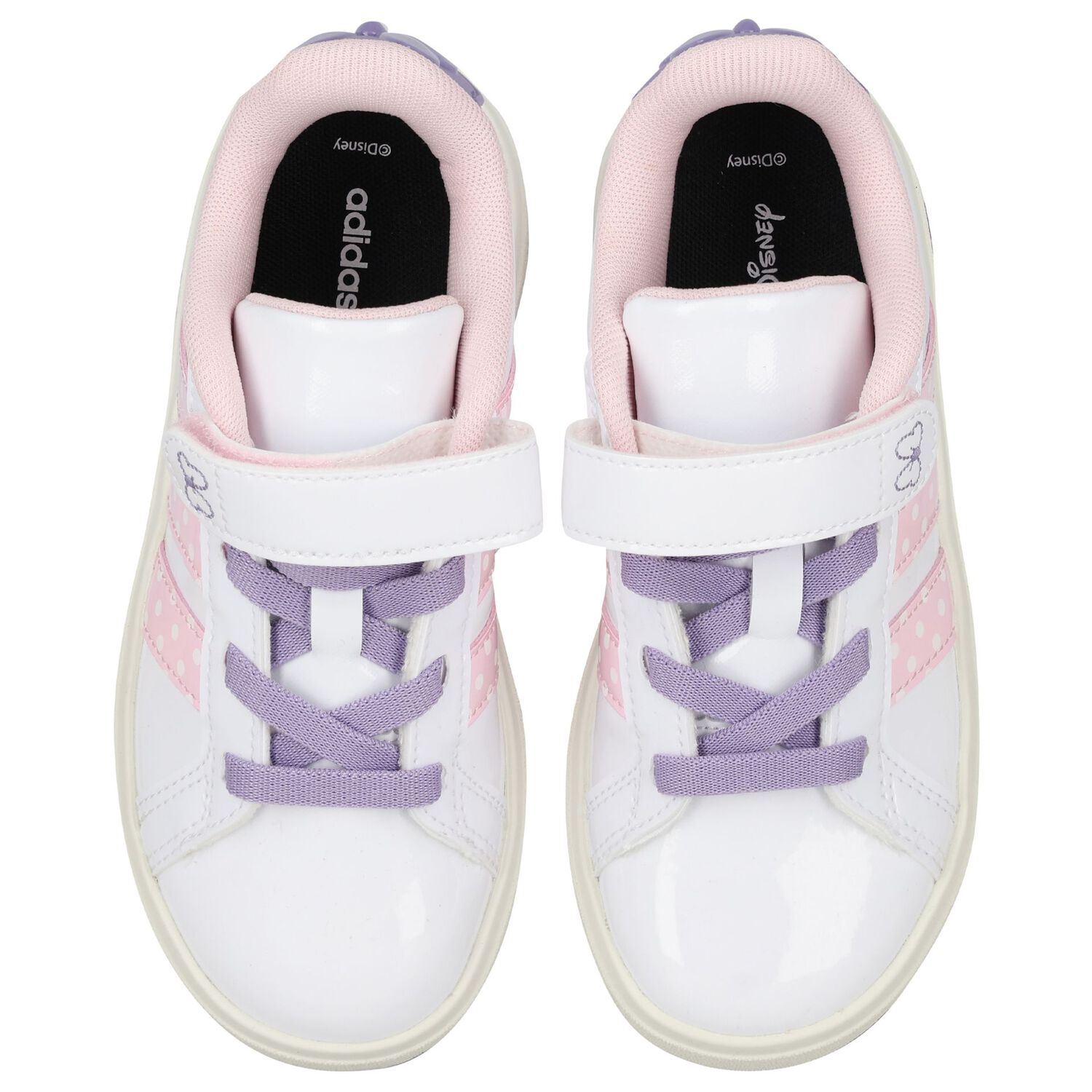 Girls White Minnie Mouse Patent Trainers , 1, hi-res