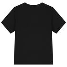 Girls Black & Silver Logo T-Shirt, 2, hi-res
