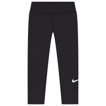 Girls Black Logo Leggings