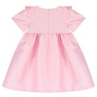 فستان بنات ستان بفيونكة باللون الوردي, 2, hi-res