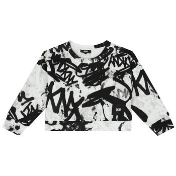 White & Black Graffiti Logo Sweatshirt
