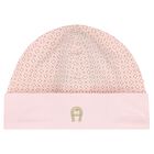 طقم بنات هدايا أفرول بالشعار باللون الوردي, 1, hi-res