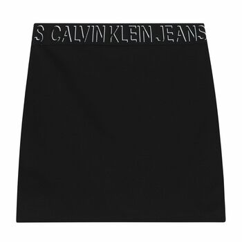 Girls Black Logo Skirt