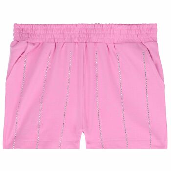 Girls Pink Embellished Shorts