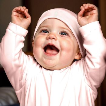 قبعة اطفال بالشعار باللون الوردى للبنات