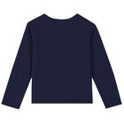 توب بأكمام يونيكورن باللون الكحلي للبنات, 1, hi-res