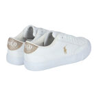 Girls White & Gold Logo Trainers, 1, hi-res