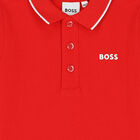 Younger Boys Red Logo Polo Shirt, 4, hi-res