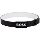 Boys Black Logo Belt, 1, hi-res