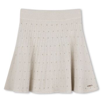 Girls Beige Knitted Skirt