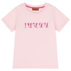 Girls Pink Logo T-Shirt , 3, hi-res