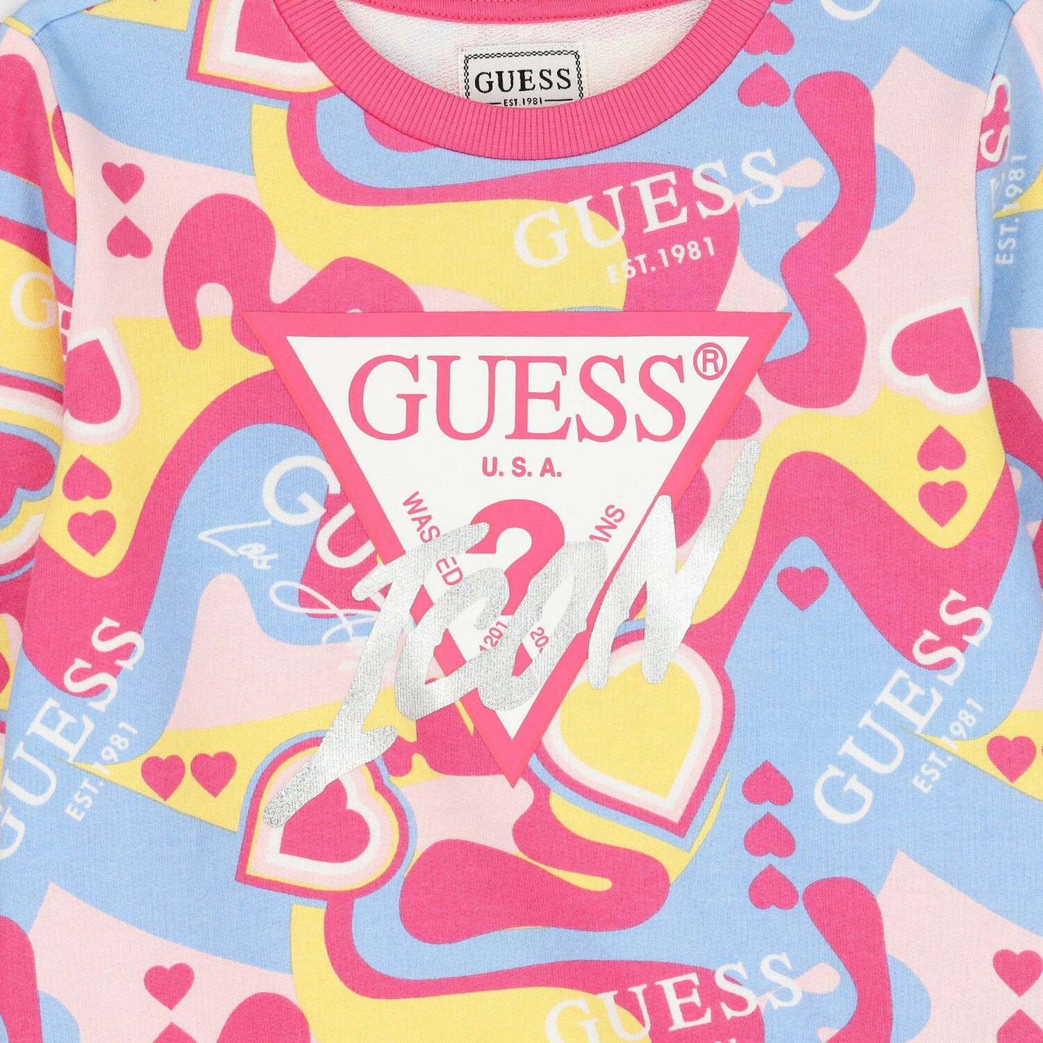 سويتشيرت بنات بالشعار متعدد الألوان, 2, hi-res