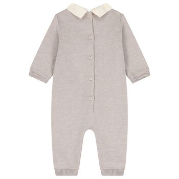 Baby Boys Beige Knitted Romper