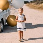 فستان بنات بالشعار باللون الكحلي والأبيض, 1, hi-res