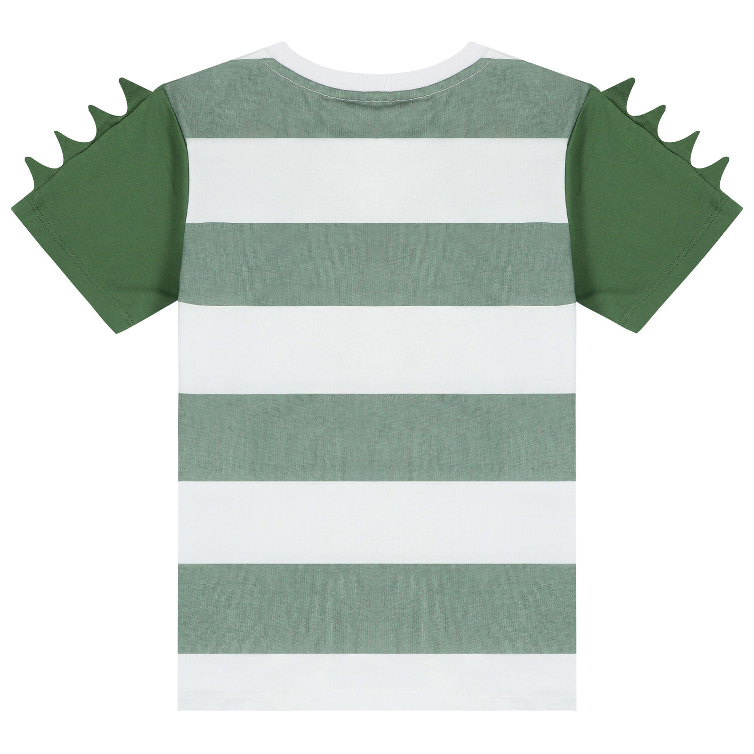Boys White & Green Chameleon Striped T-Shirt, 1, hi-res
