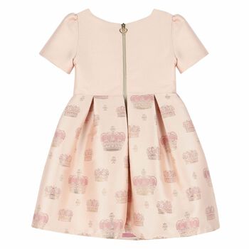Girls Pink & Gold Embellished Dress