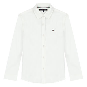 Boys White Logo Shirt