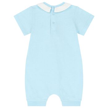 Blue Teddy Bear Logo Baby Romper