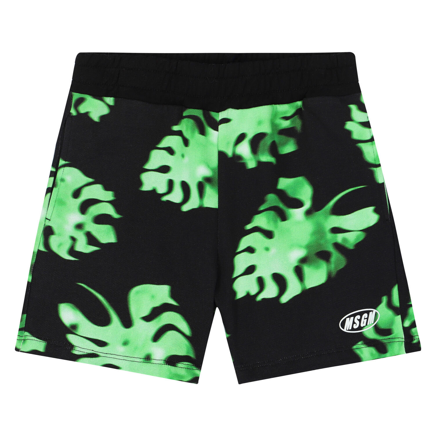 Boys Black & Green Logo Shorts, 1, hi-res image number null